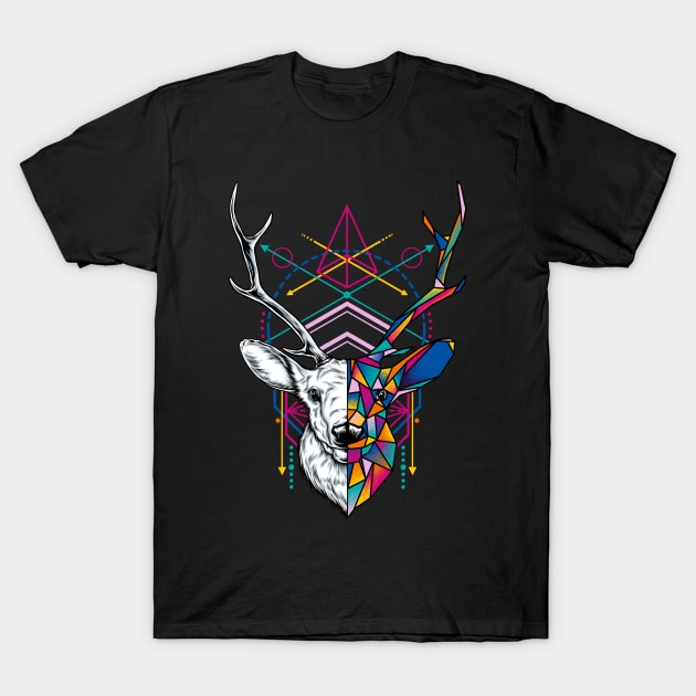 Geometric Deer T-Shirt by Eggzoo